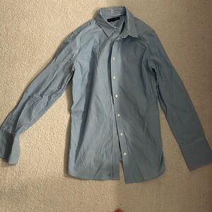 Banana republic size 6 blue white striped button down Riley shirt